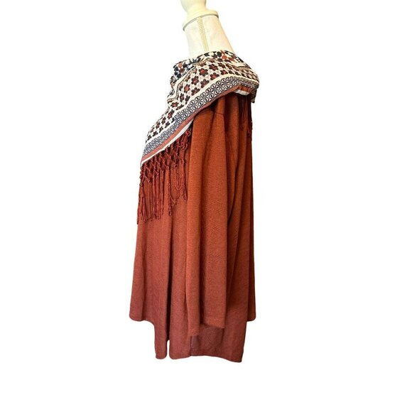 Style & Co Womens Plus Size 3X Rust Tunic Top Removable Fringe Scarf Stretch NEW - Picture 5 of 11